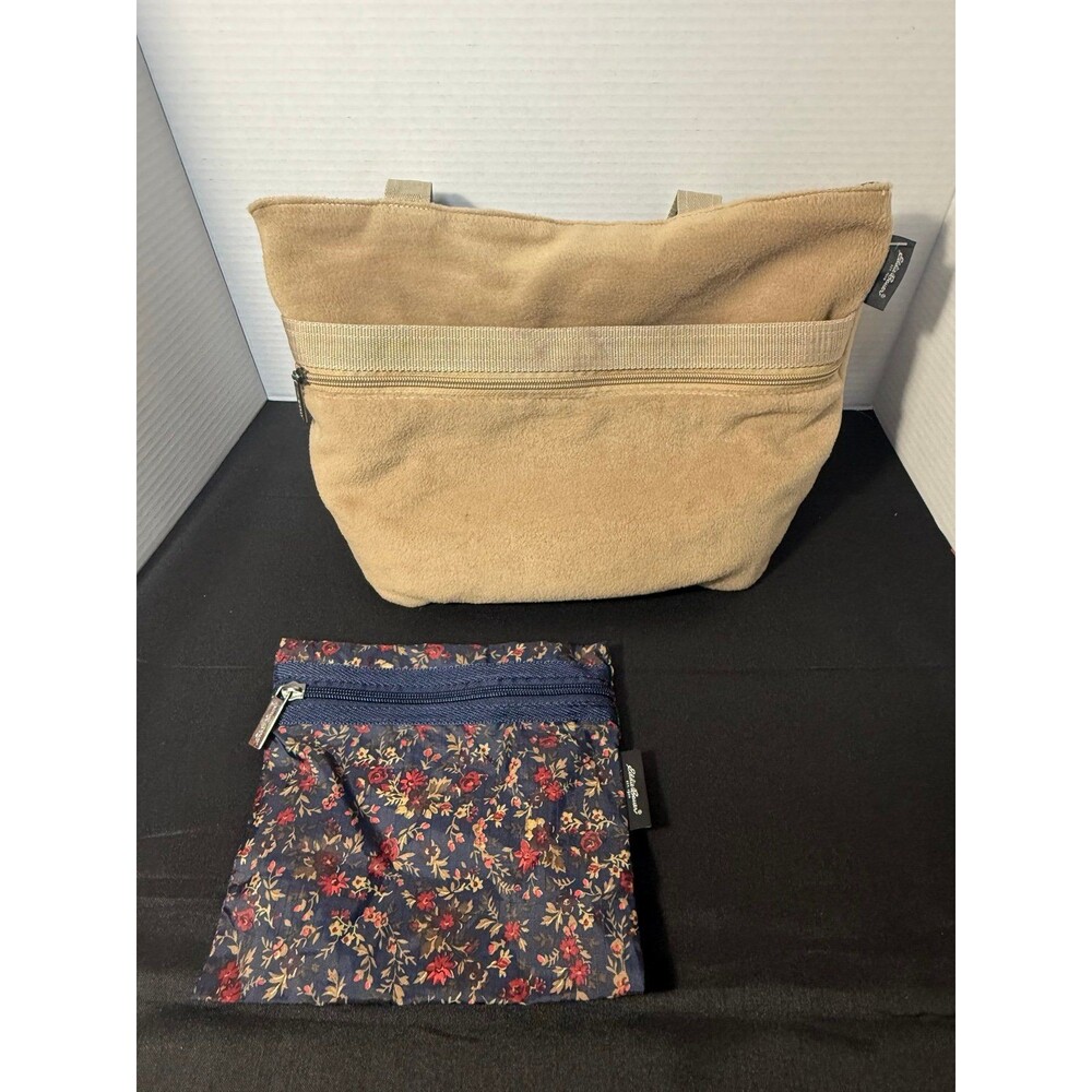 Eddie Bauer Womens Reversible Tote bag Lightweight Navy Blue Floral NWT - Picture 5 of 12